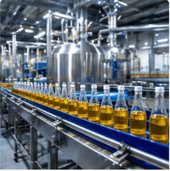 Food and beverage production line with water treatment support